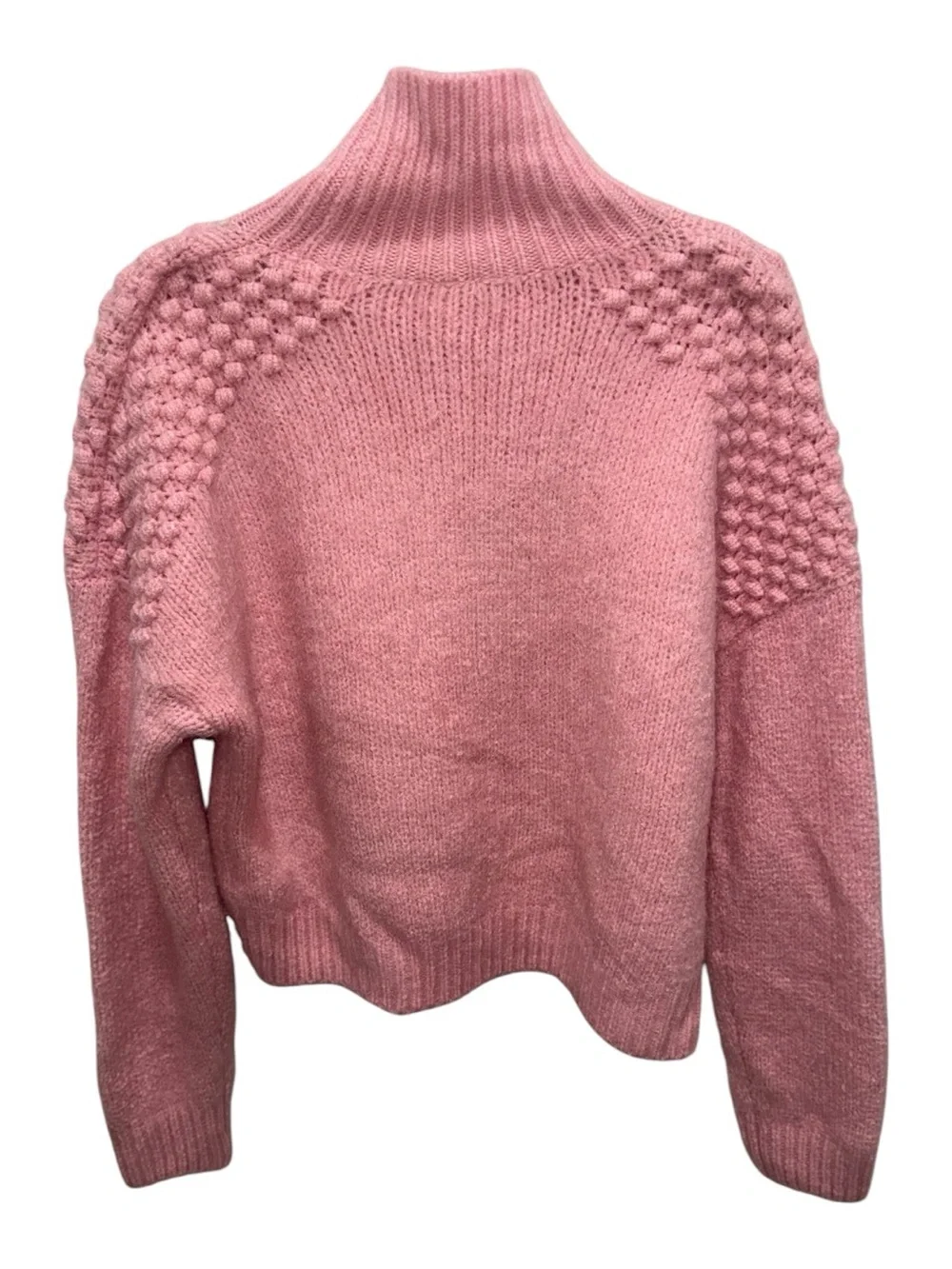 Free People Pink Turtleneck Oversized Knit Sweater Chunky Pullover Small